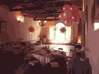 Vista de los topiarys de comuni�n que se reparten por el sal�n