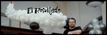 Resultado de la escultura de globos con forma de avi�n